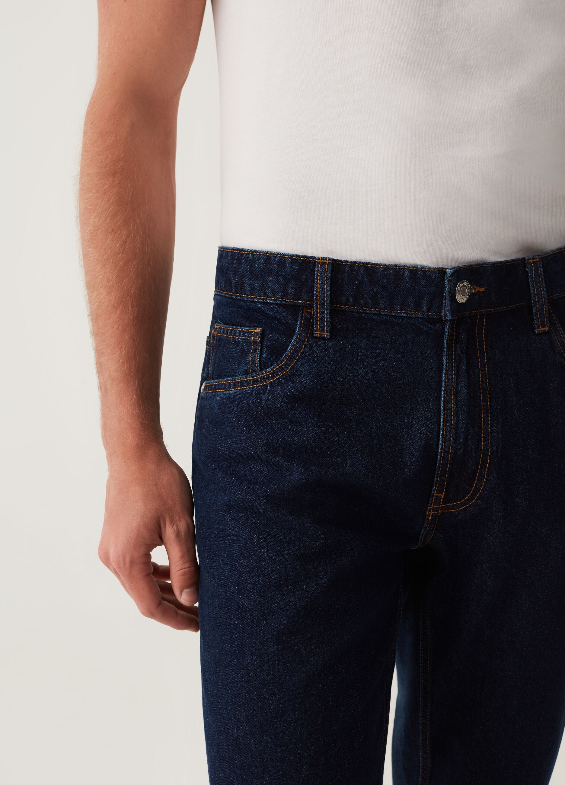 Jeans slim fit acid wash cinque tasche_3