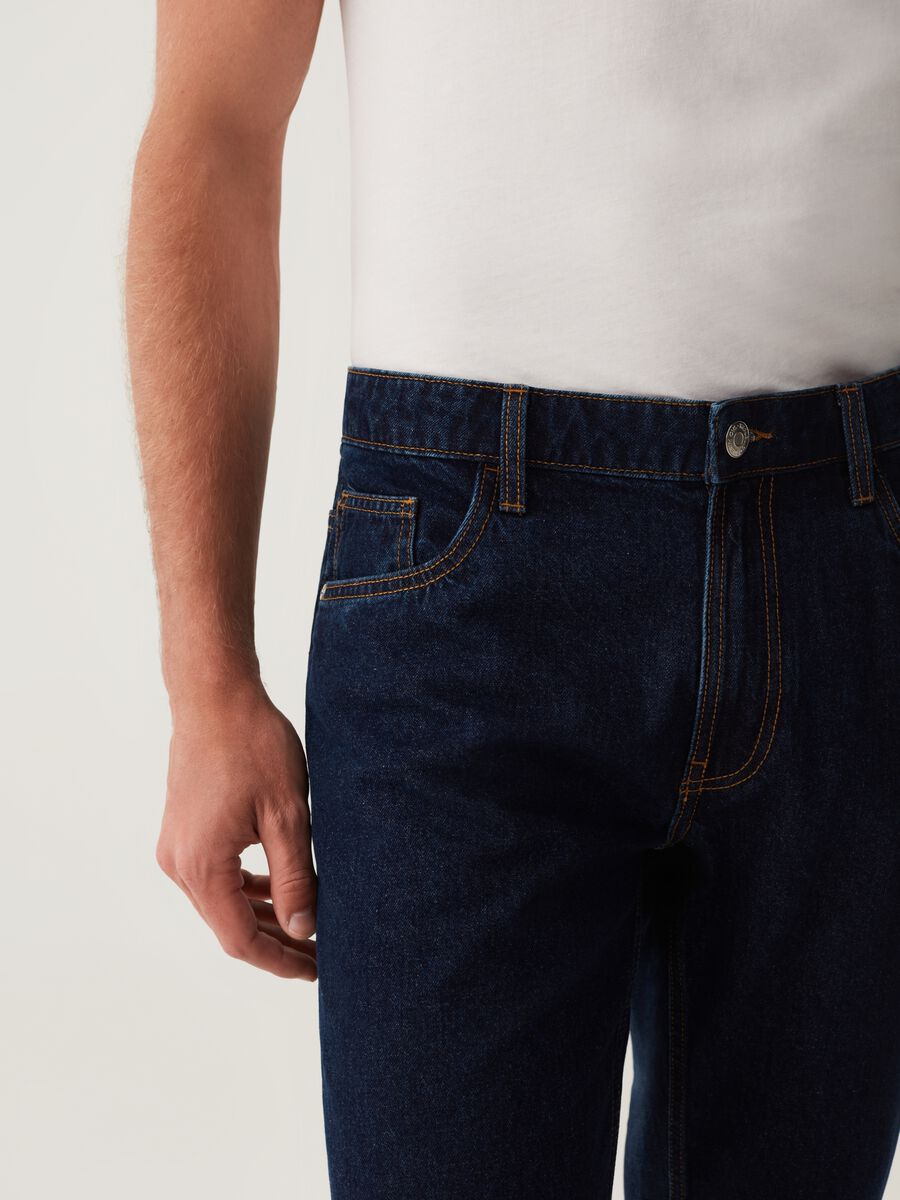Jeans slim fit acid wash cinque tasche_3