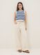Multicolour striped pure cotton tank top, regular fit_1