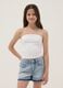 Girls&rsquo; white fitted bandeau top in stretch cotton_1