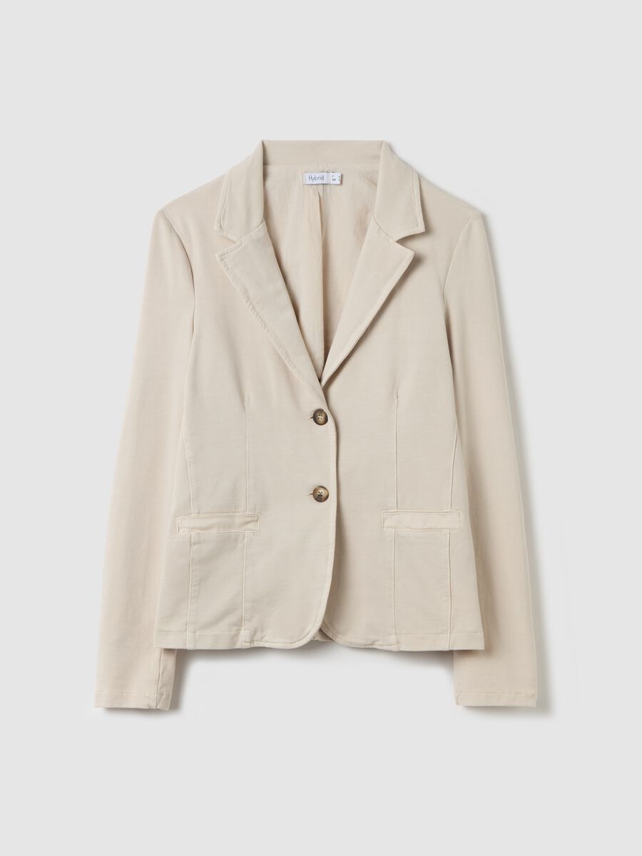 Single-breasted blazer in stretch cotton_4