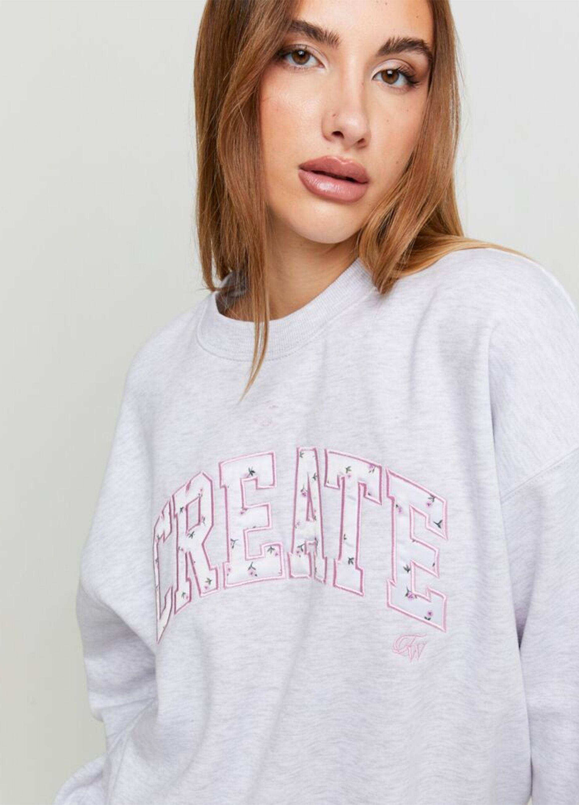 Women's Grey Stretch Cotton Sweatshirt