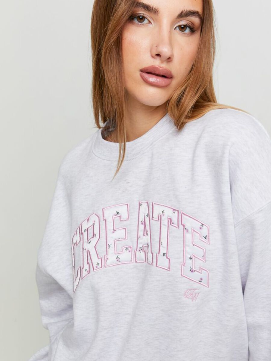 Women's Grey Stretch Cotton Sweatshirt_2