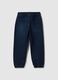 Blue cotton blend relaxed fit jogger jeans for boys_1