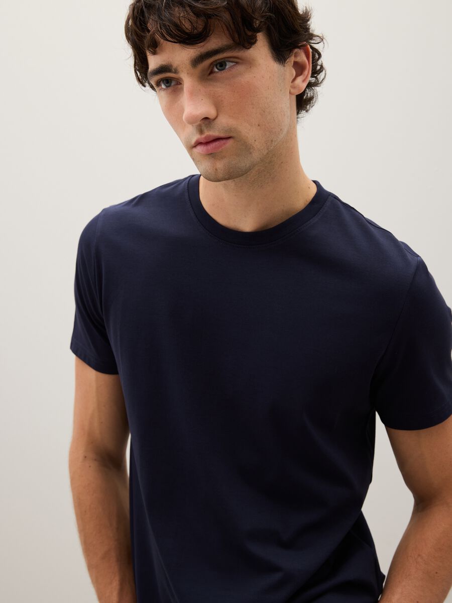 Blue Pure Cotton T-shirt_0