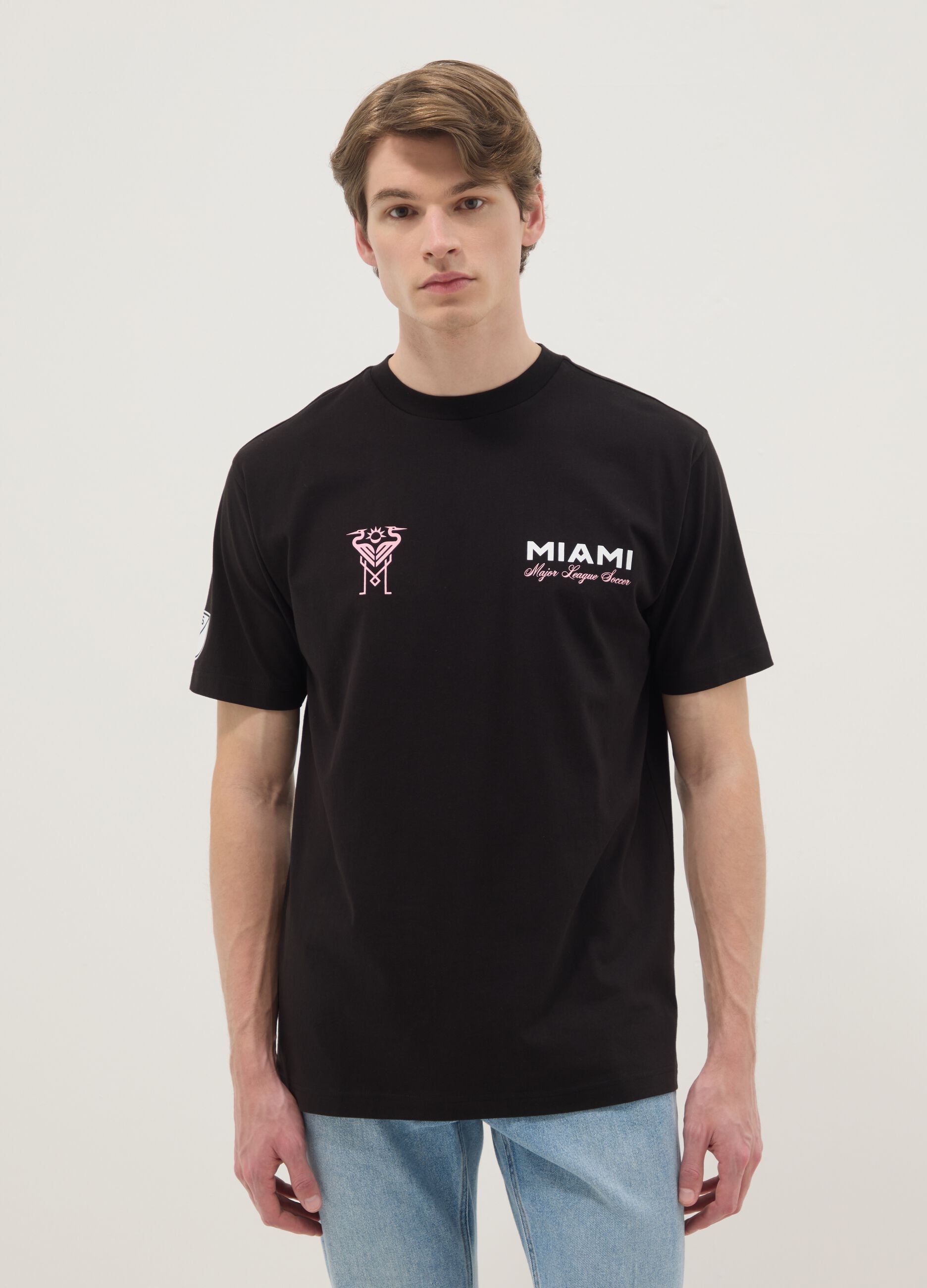 Black Pure Cotton Short Sleeve Regular Fit T-Shirt Inter Miami CF