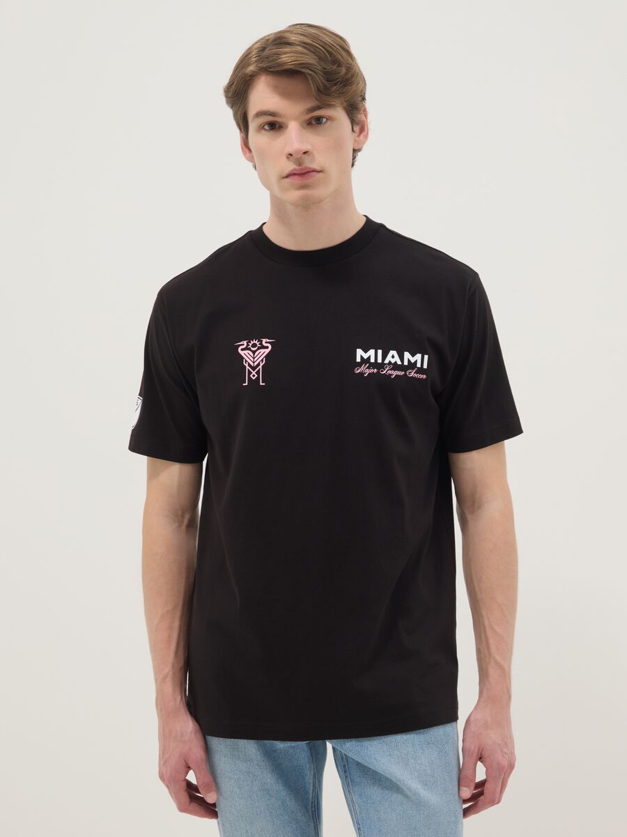 Black Pure Cotton Short Sleeve Regular Fit T-Shirt Inter Miami CF_0