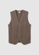 Gilet marrone chiaro in misto cotone e lana_4
