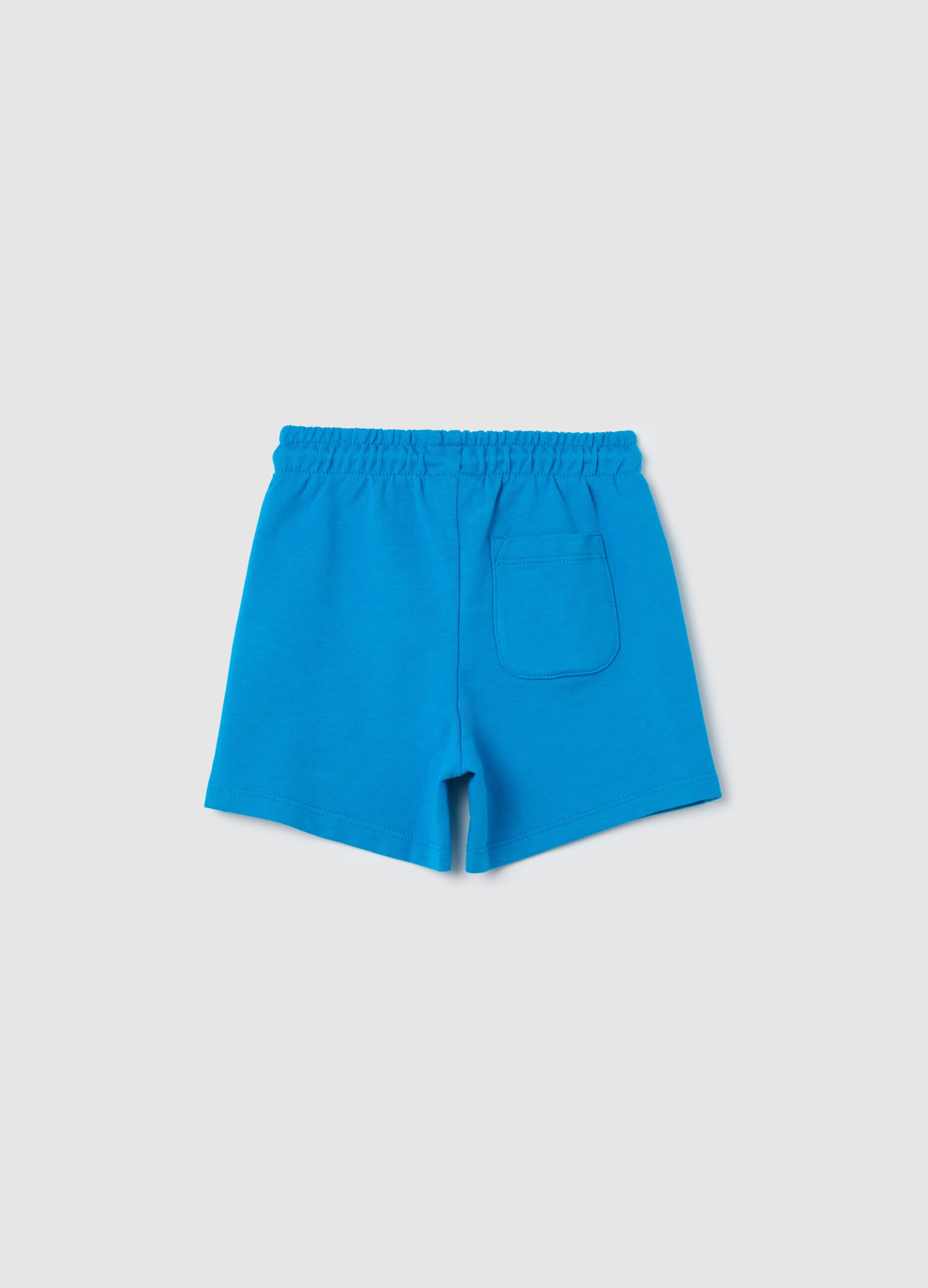 Blue shorts with tiger print in Fagottino cotton