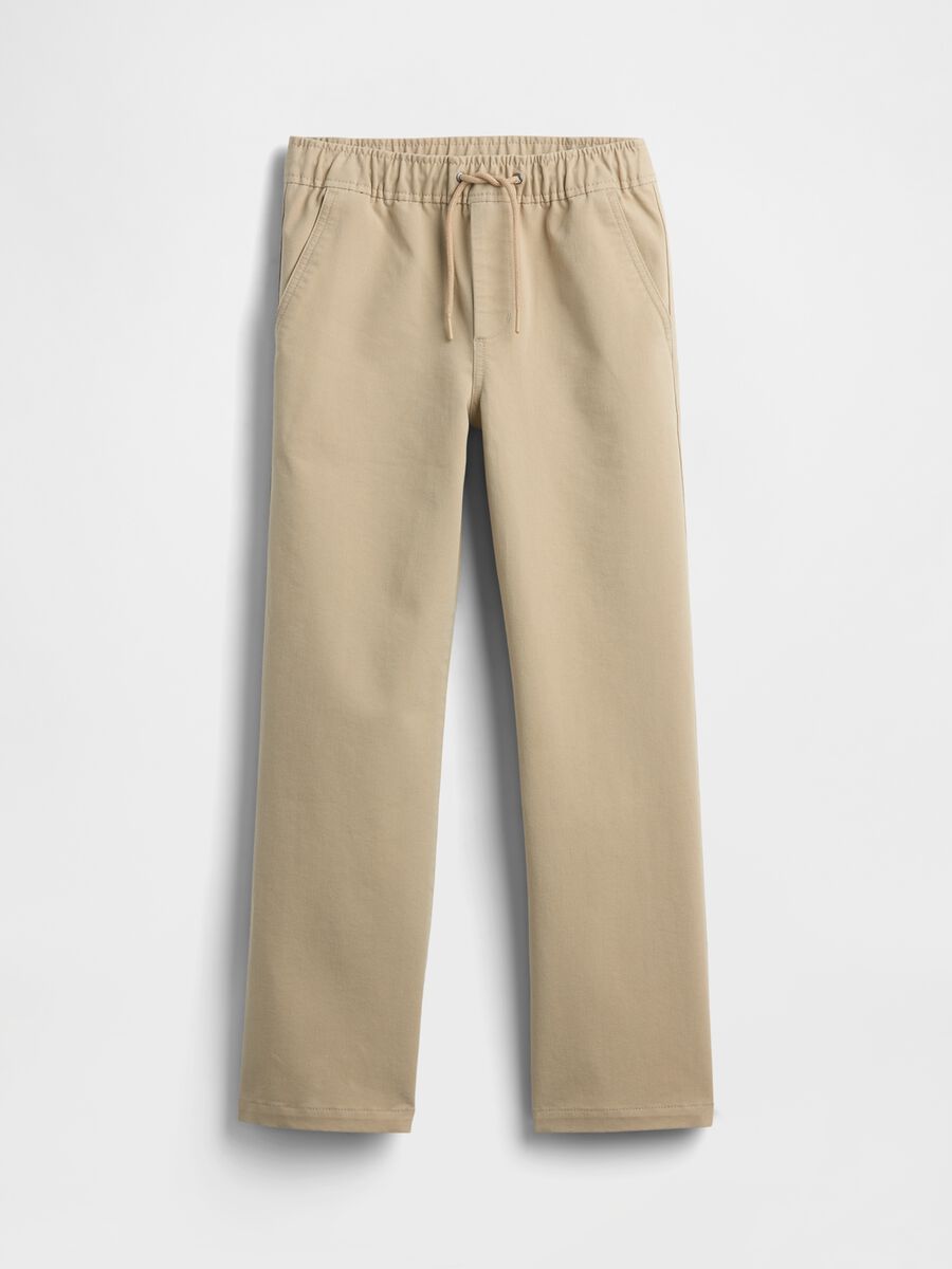 Pantaloni beige regular elasticizzati_3