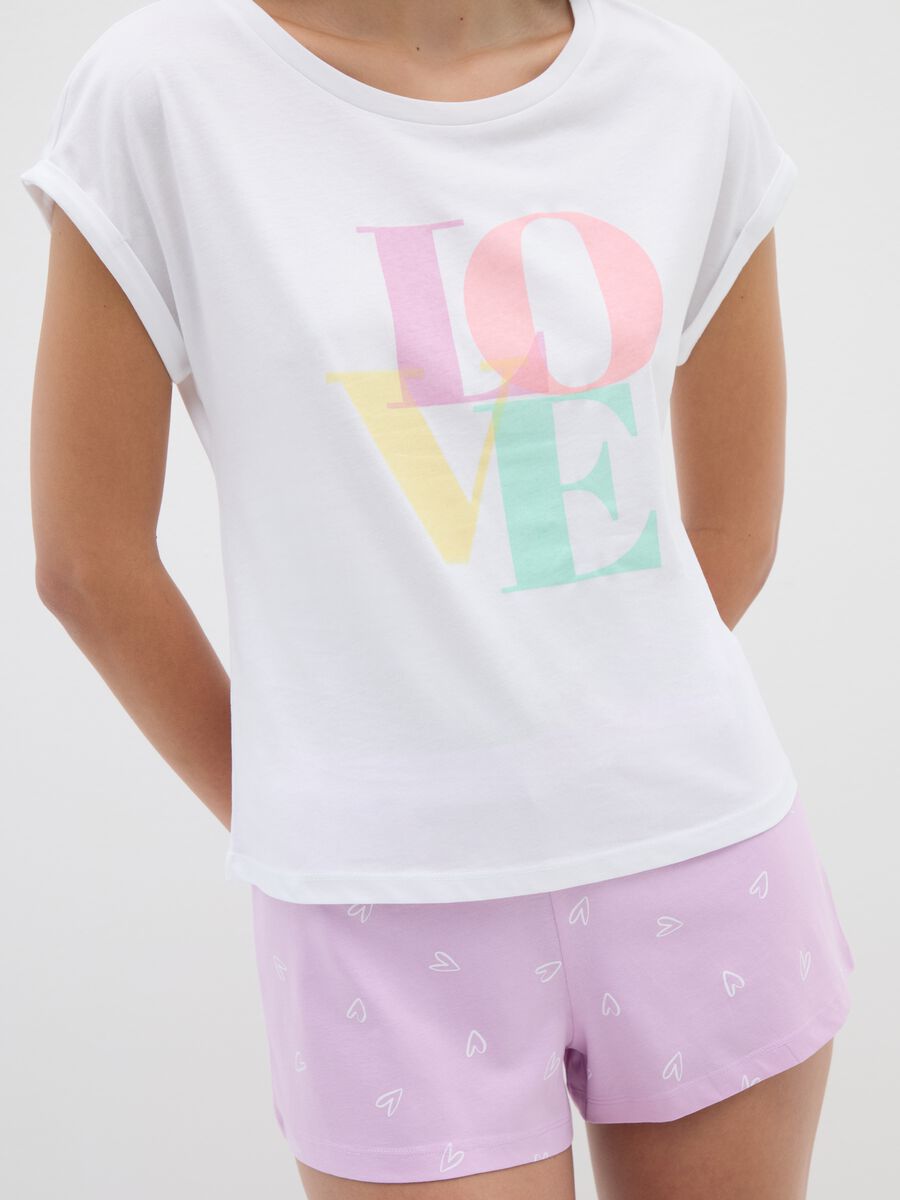 Set pigiama in puro cotone bianco regular fit_1