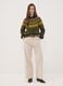 Beige The Iconic Pants straight-fit ribbed stretch cotton trousers_0