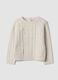 White regular-fit cable-knit stretch jumper_0