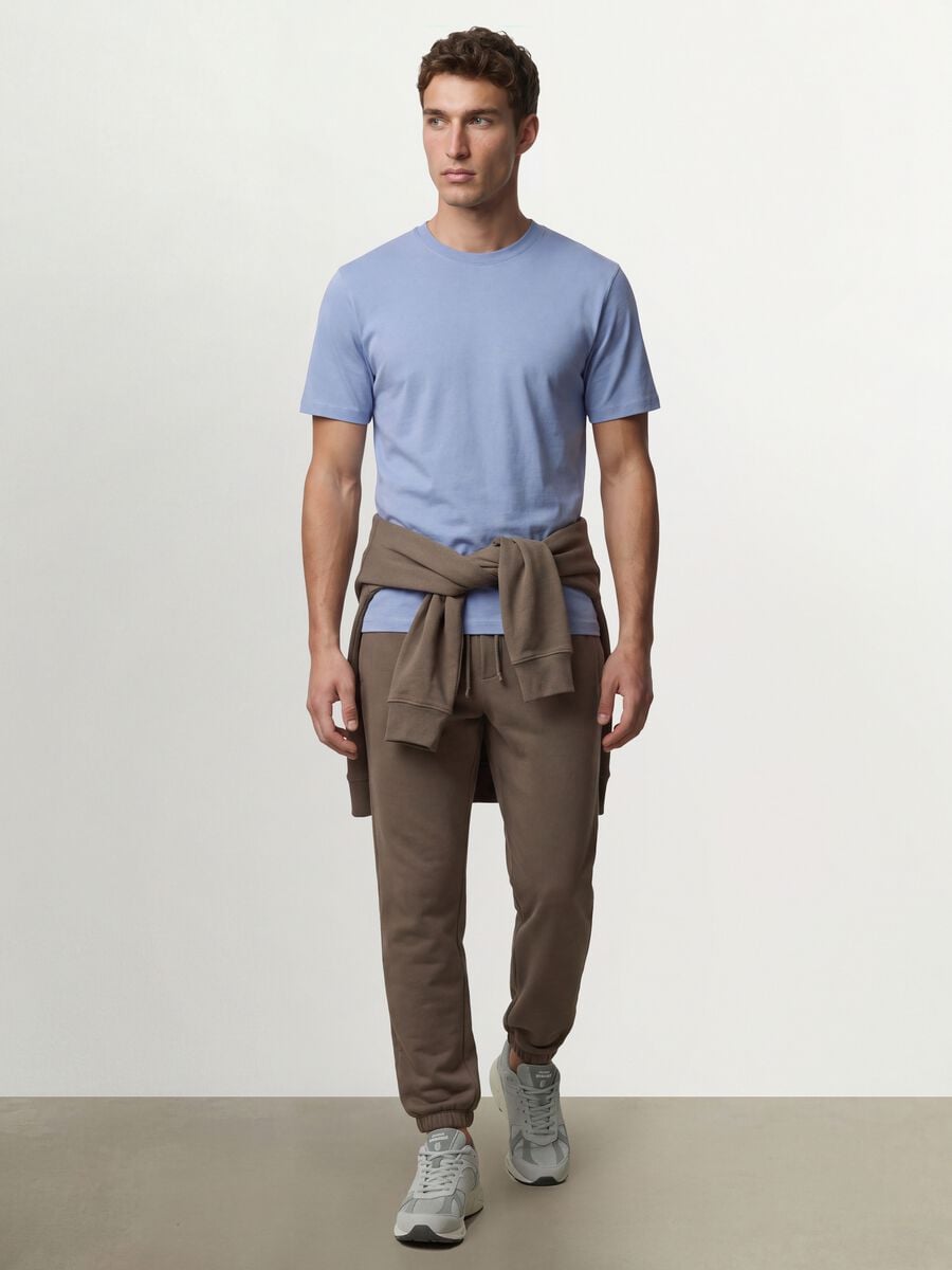 T-shirt blu in puro cotone organico jersey regular fit_1