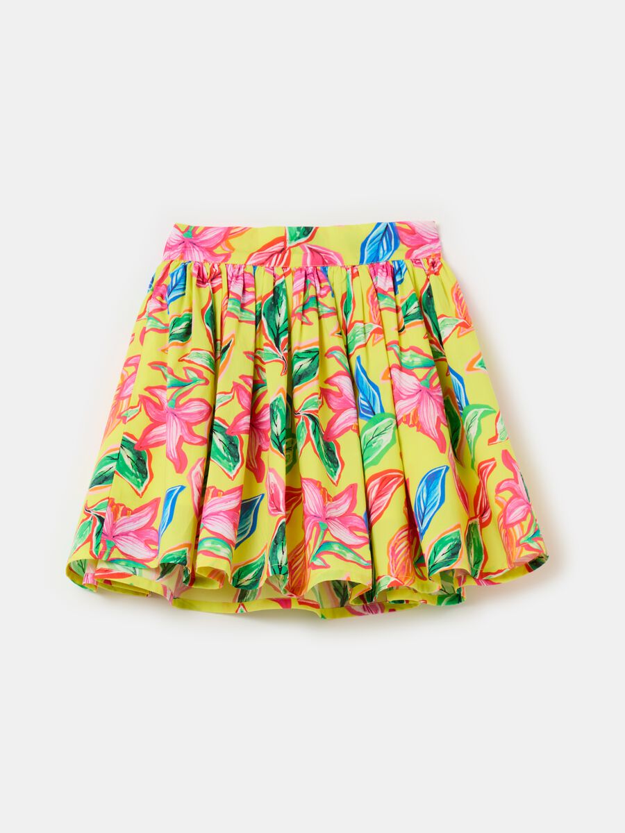 Cotton skirt with floral pattern_1
