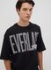 Black pure cotton T-shirt with front logo_2
