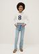 Girls' blue stretch cotton flare jeans_0