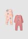 Bipack di tutine rosa in puro cotone con stampa Minnie_0