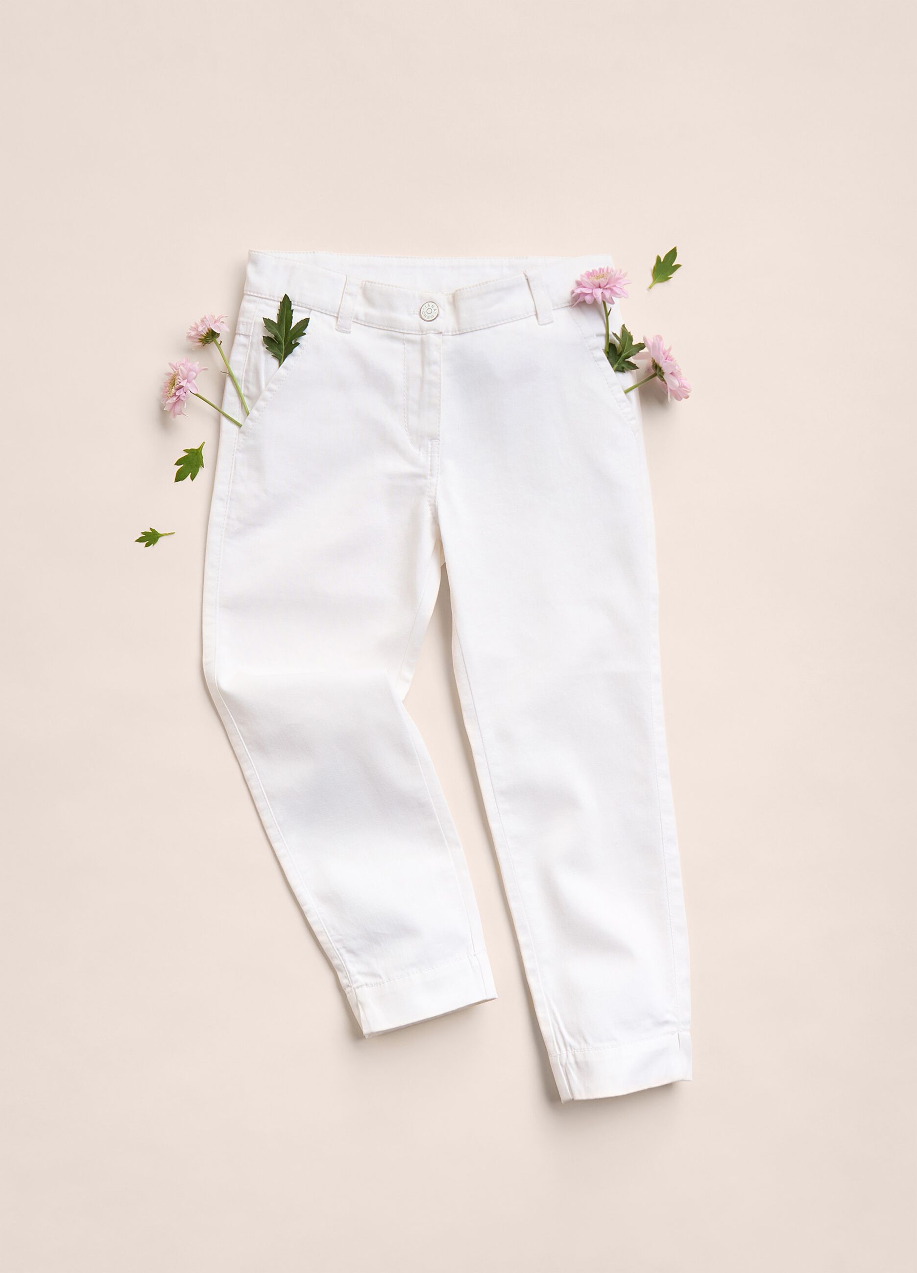 IANA stretch cotton trousers with embroidery