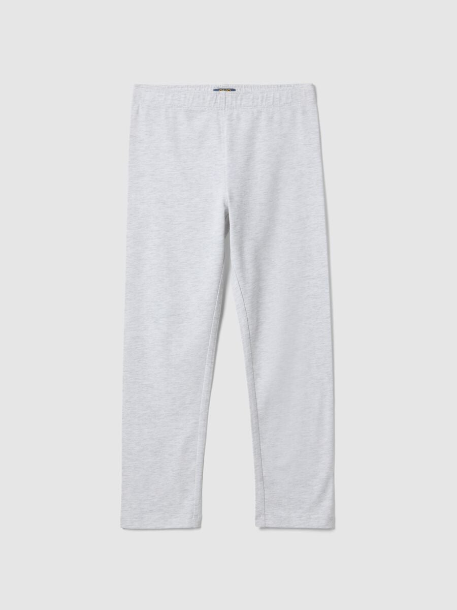 Leggings skinny in misto cotone grigi da ragazza_3
