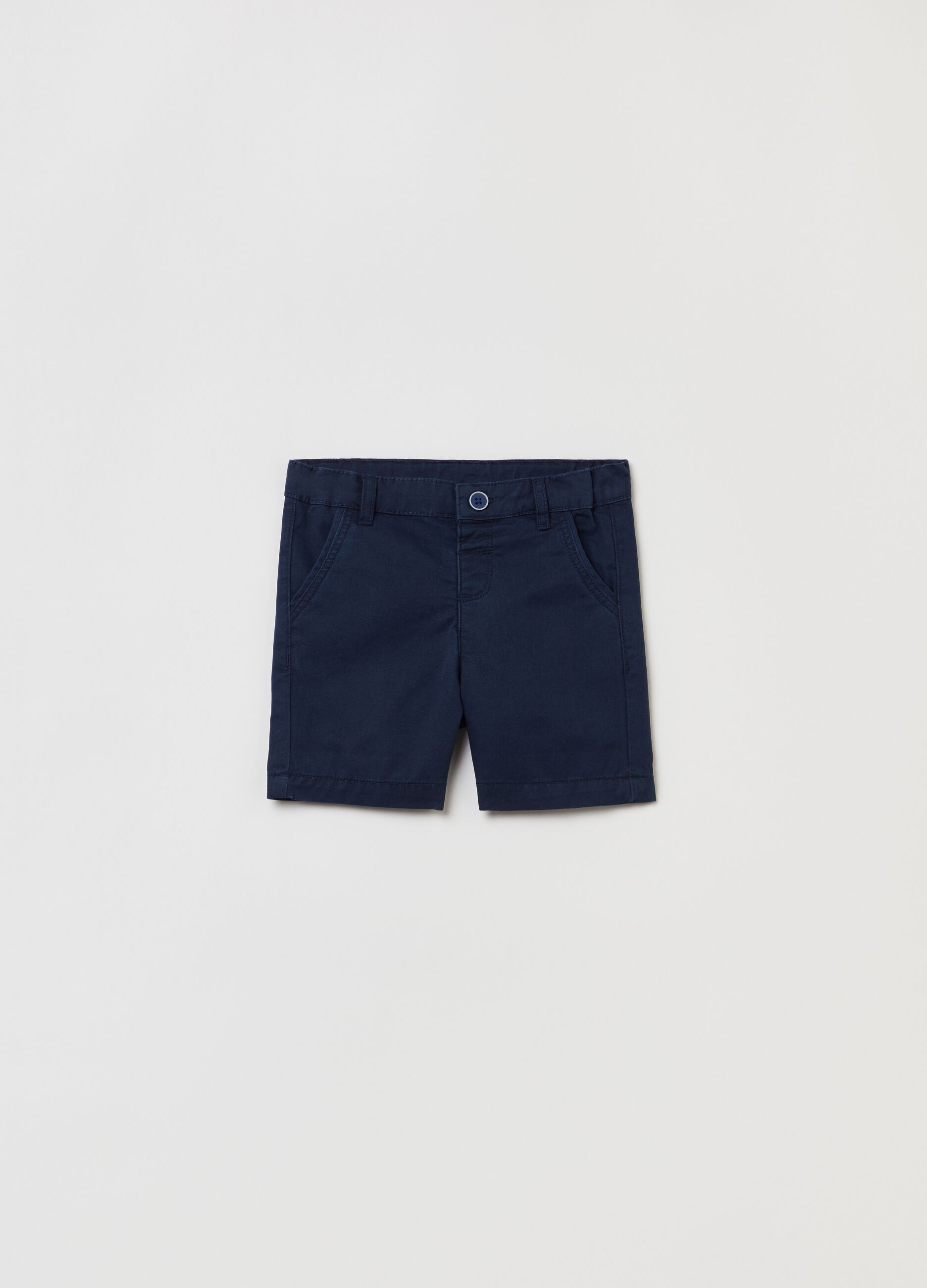 Shorts in popeline tinta unita_0