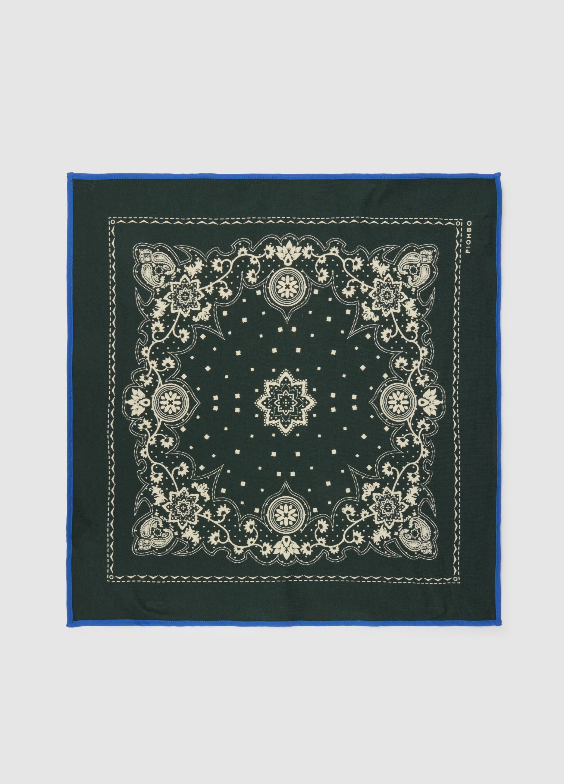 Bandana con stampa paisley in cotone verde