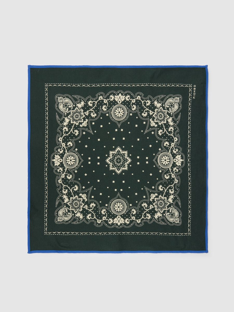 Bandana con stampa paisley in cotone verde_1