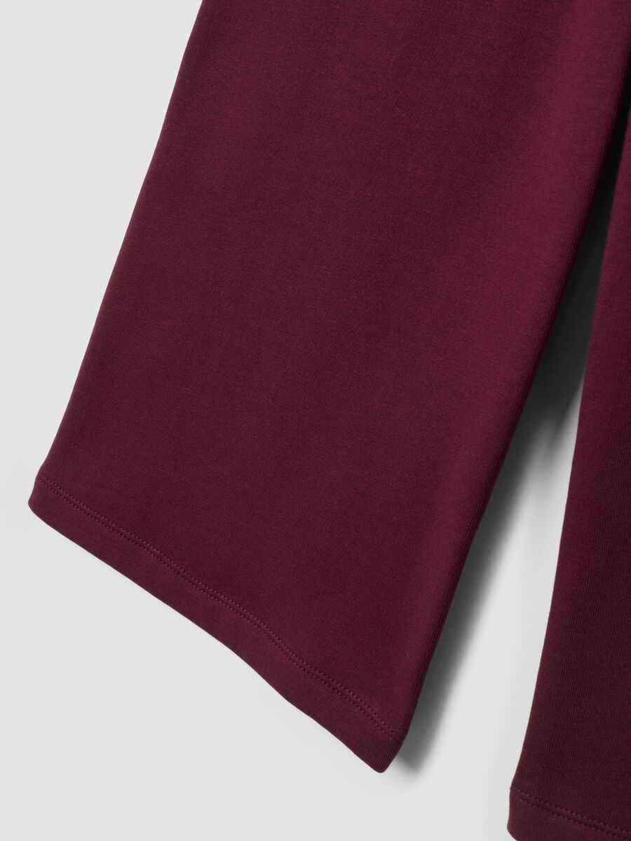 Purple pure cotton wide-leg trousers_3