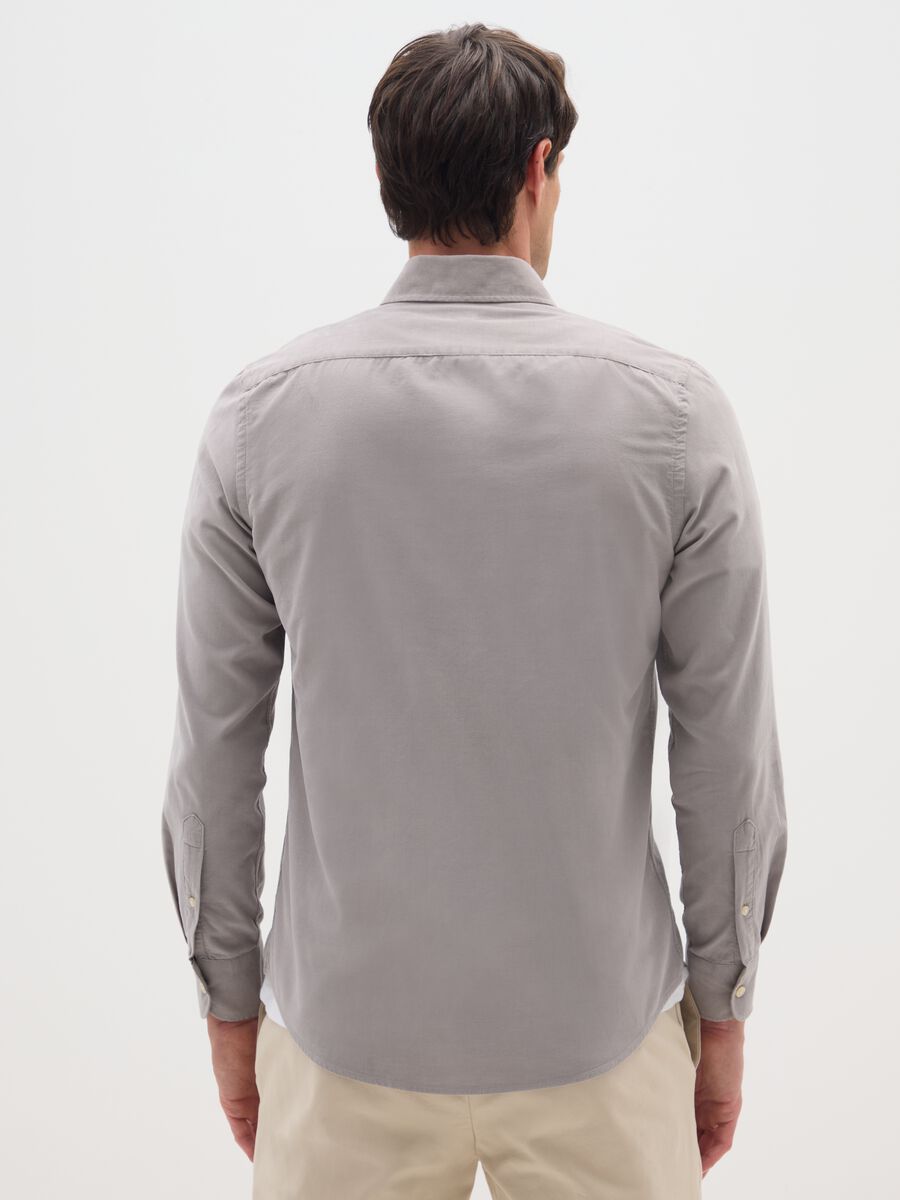 Grey pure cotton regular fit shirt_2