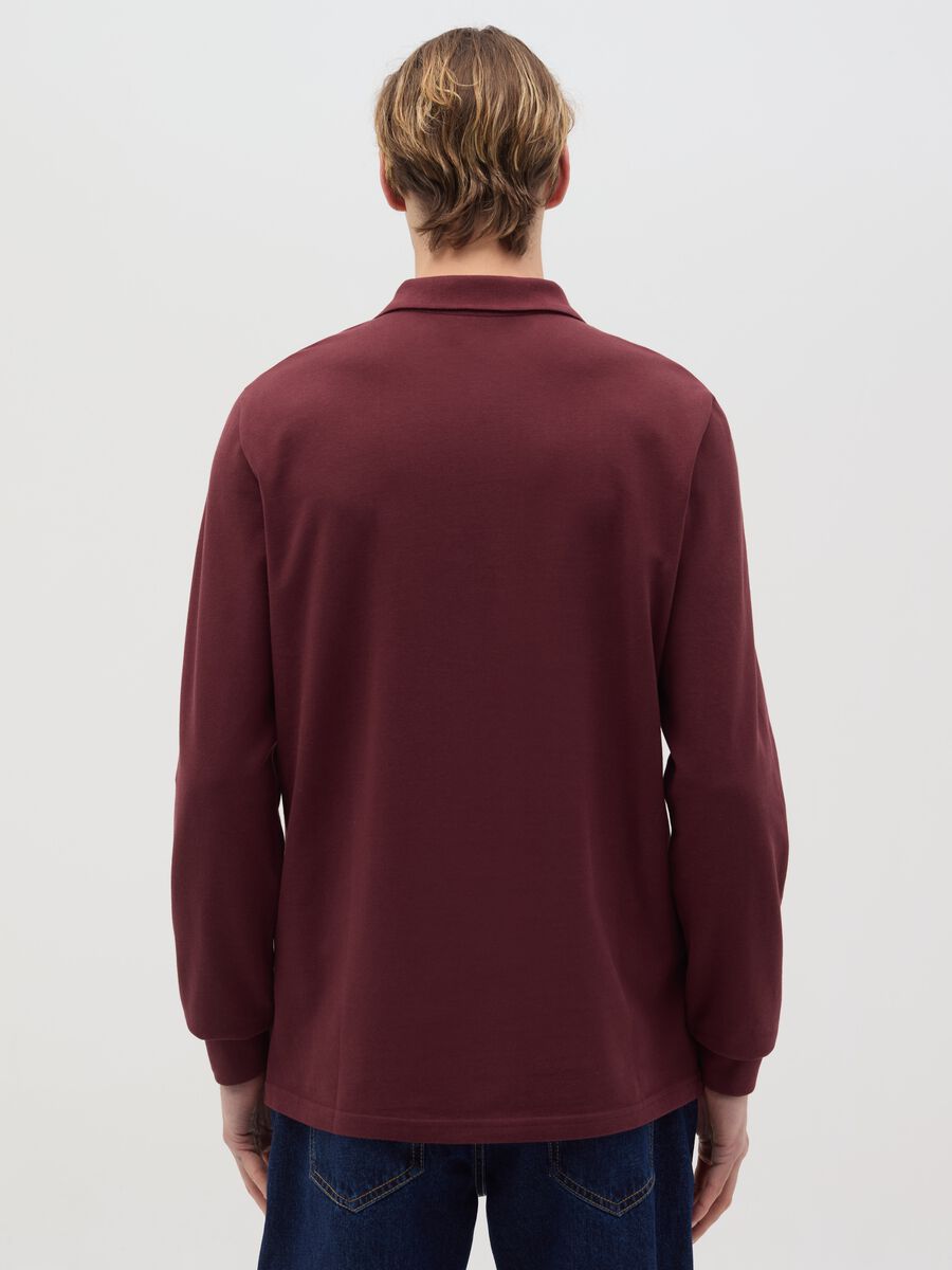 Long-sleeved polo shirt in organic cotton_3