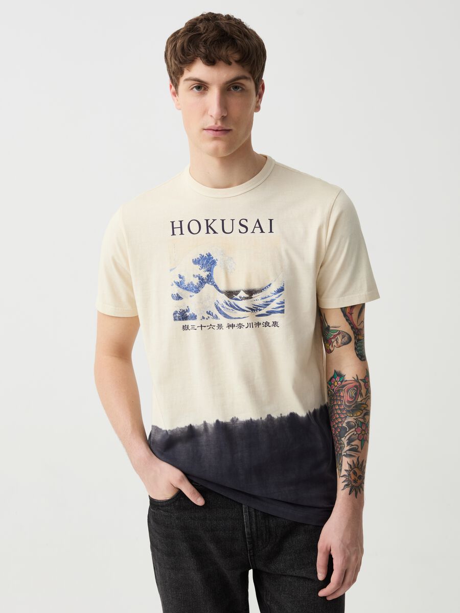 T-shirt stampa Hokusai La Grande Onda di Kanagawa_0
