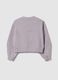 Oversized fit purple cotton crew neck sweatshirt for girls_4