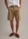 Beige stretch cotton cargo shorts, regular fit_1