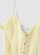 Yellow stretch cotton fitted lace top_1