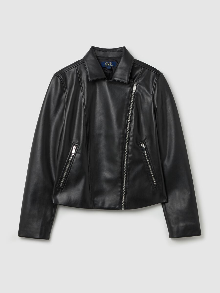 Short biker jacket with zip_4