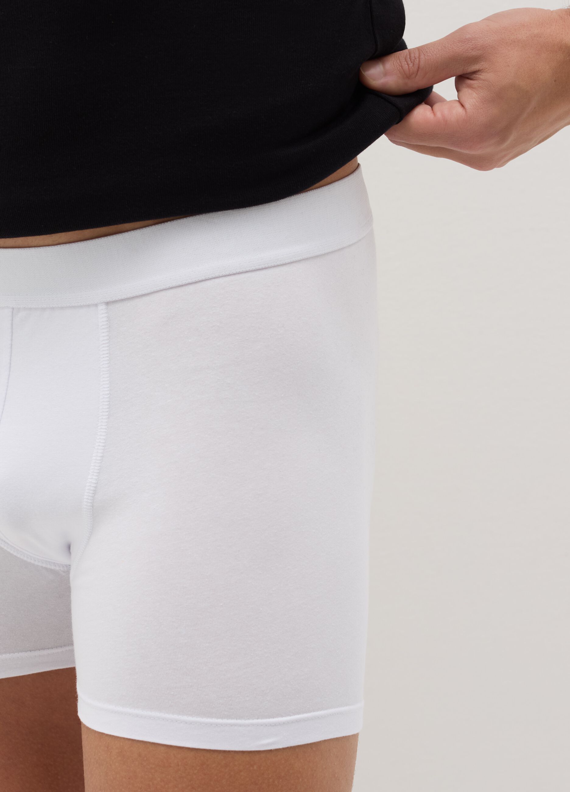 Midi boxer shorts in stretch cotton