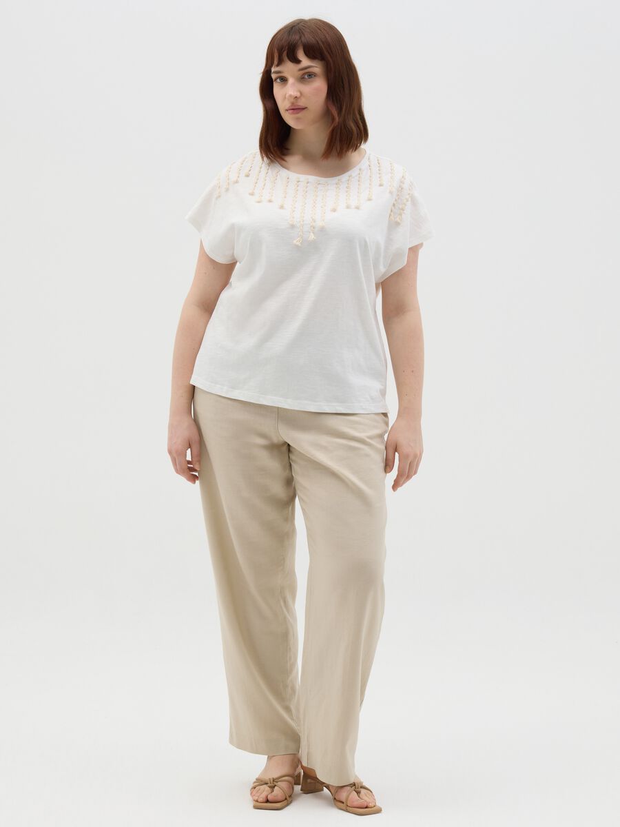 Women’s T-shirt in white 100% cotton with regular fit_1
