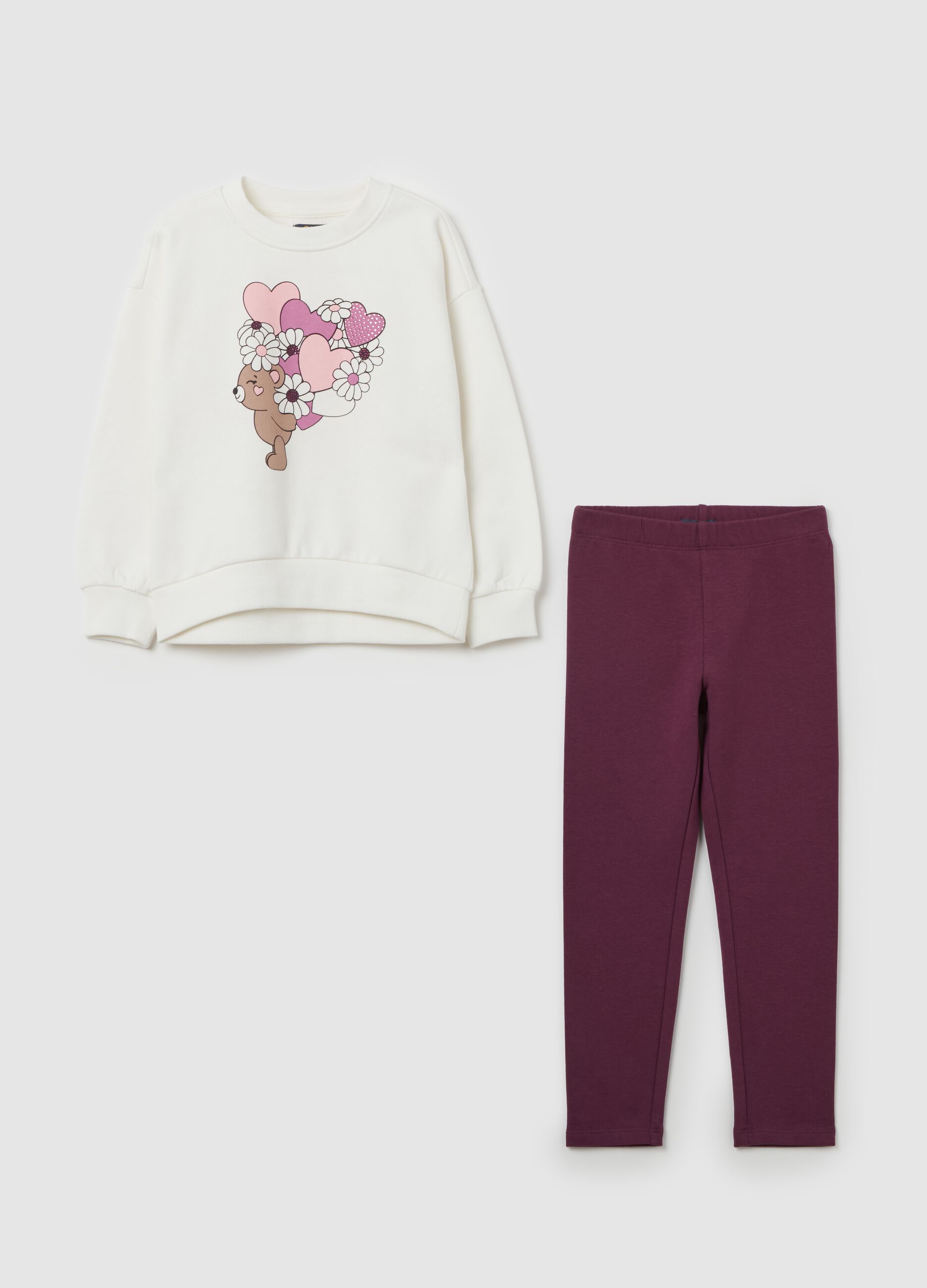 Jogging set with top with kitten print