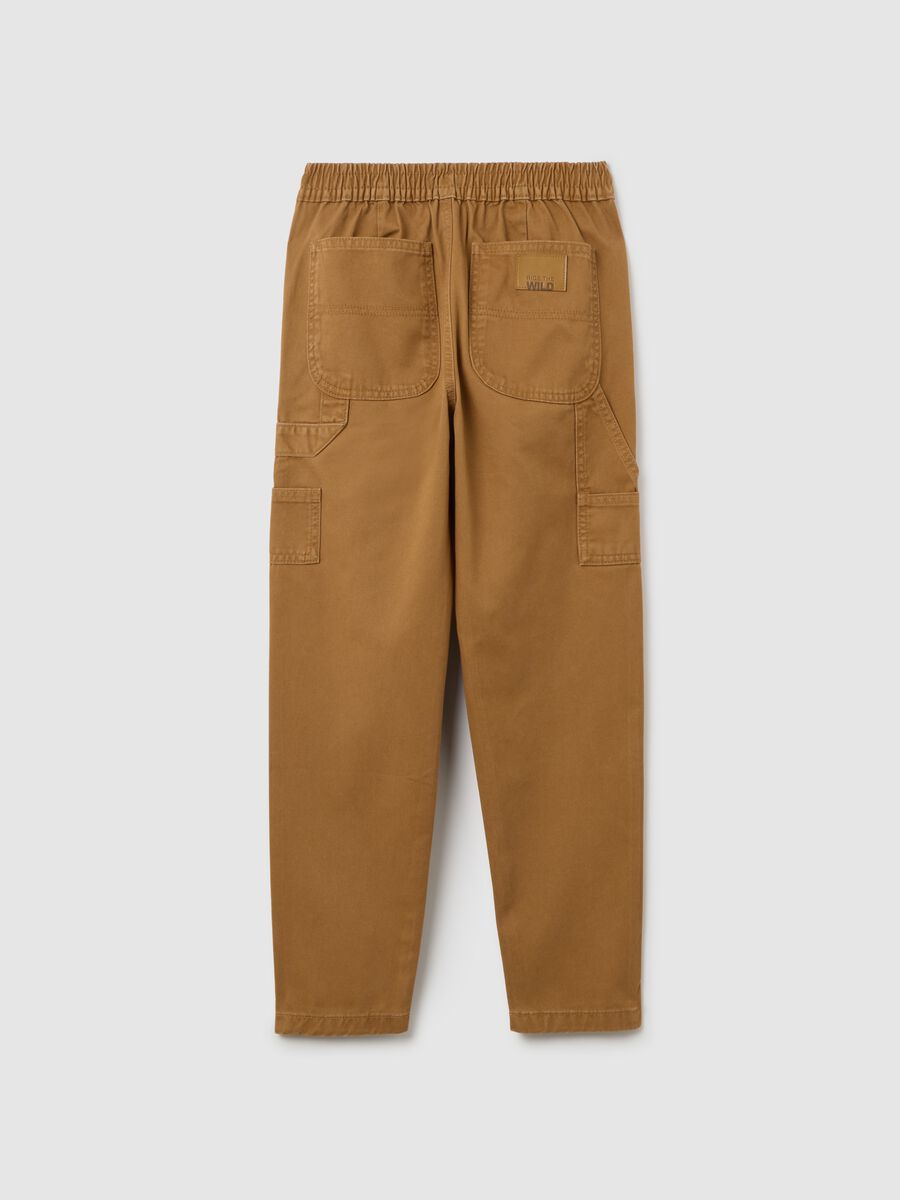 Pantaloni da ragazzo in puro cotone marrone_4