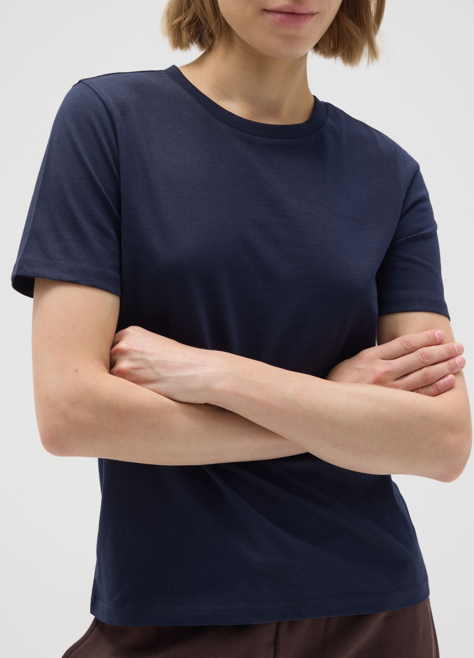 Blue Pure Cotton T-Shirt Regular Fit