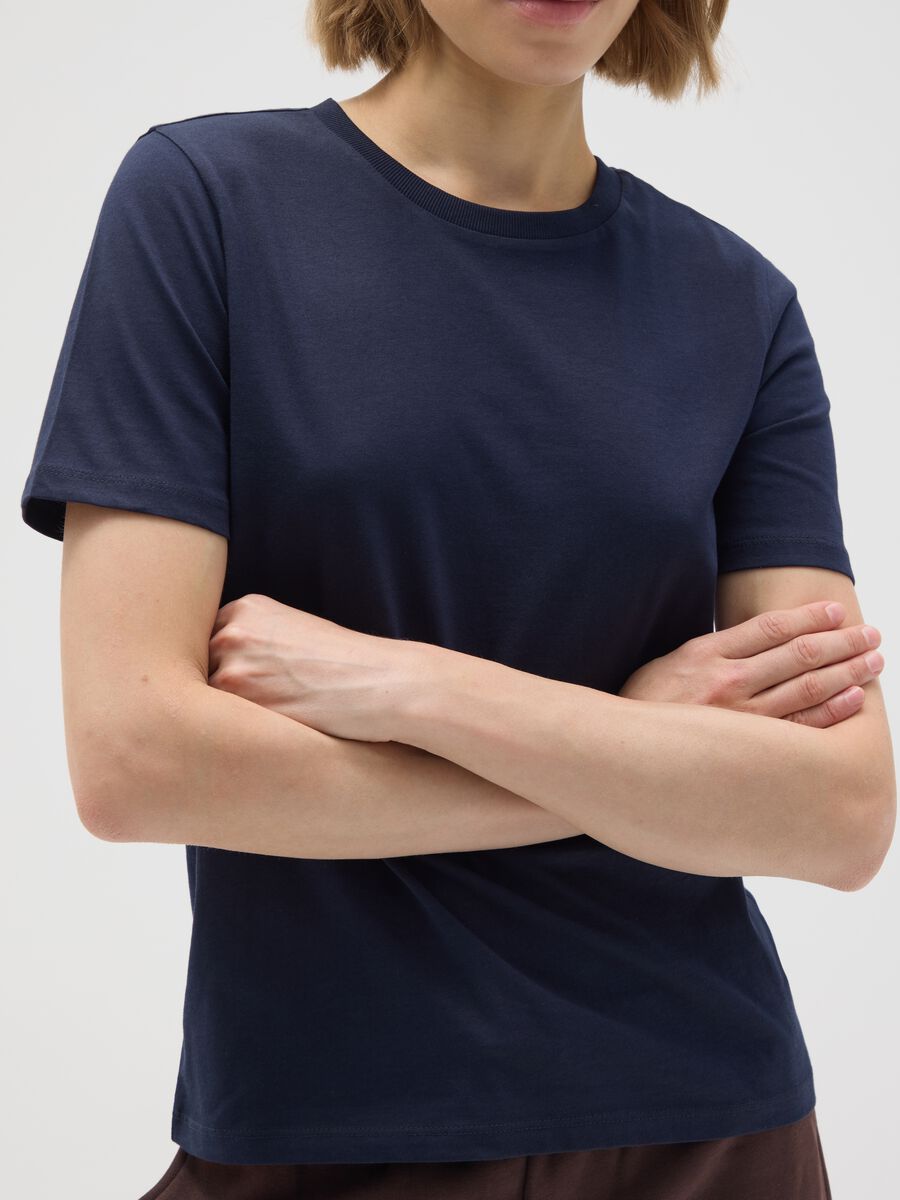 Blue Pure Cotton T-Shirt Regular Fit_3