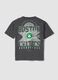 Grey pure cotton oversized fit Boston Celtics kids' t-shirt_4