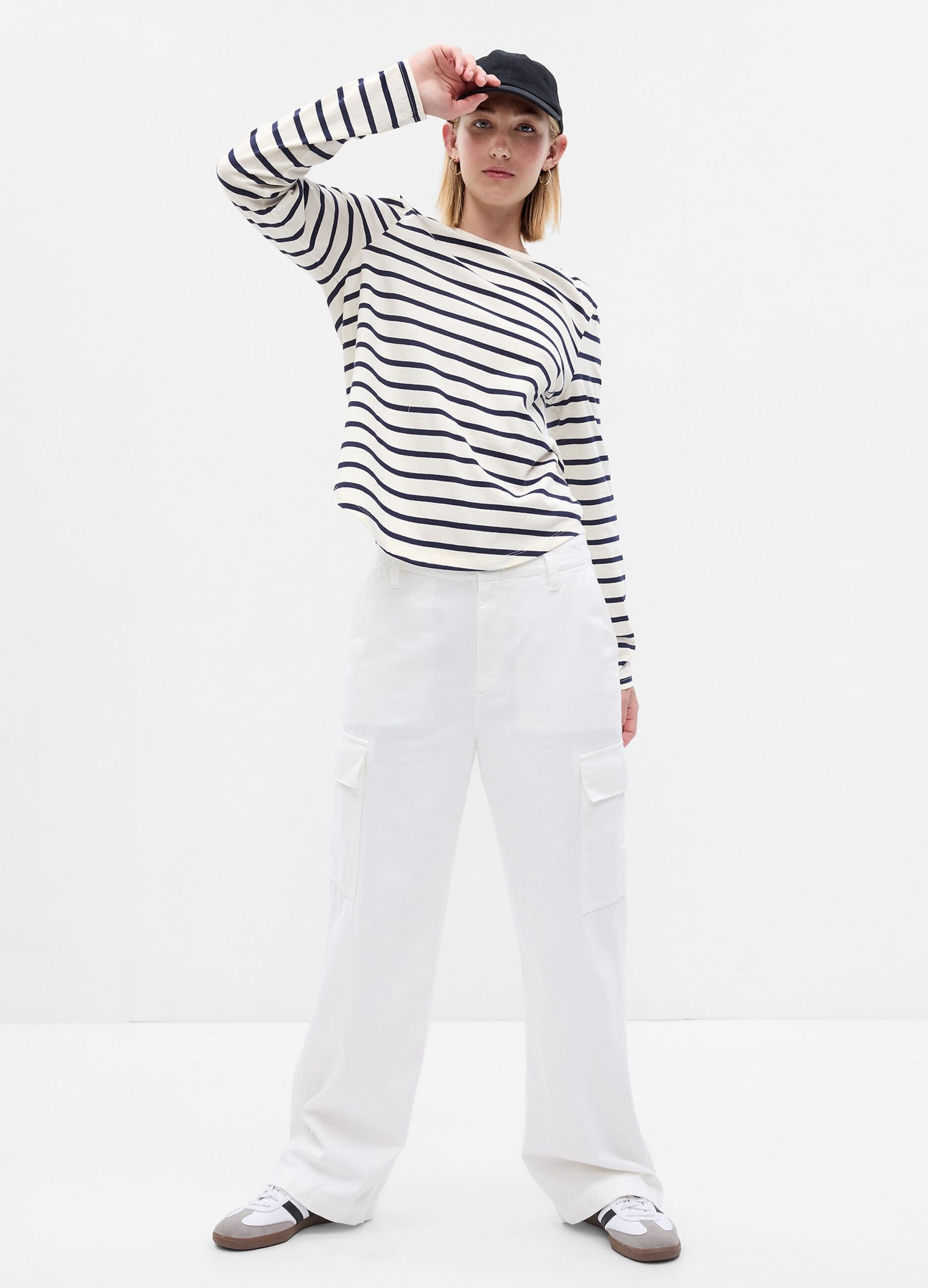 T shirt manica deals lunga cotone donna