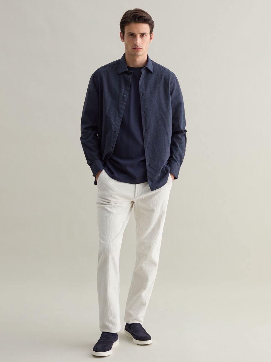 Contemporary regular-fit shirt with micro check pattern_1
