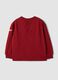 Red pure cotton crew-neck T-shirt with racing print for baby boy_1