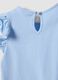 Sky-blue organic cotton tank top for baby girls with print and frills_3