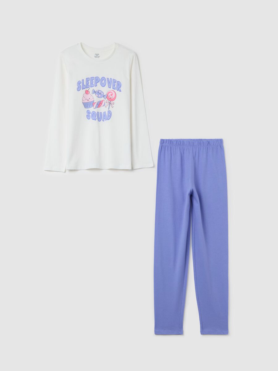 Pigiama lungo con stampa "Sleepover Squad"_0