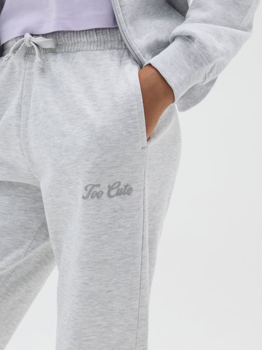 Pantaloni jogger grigi da ragazza in misto cotone regular fit_2