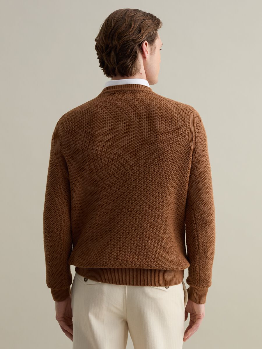 Cotton pullover with weave_2