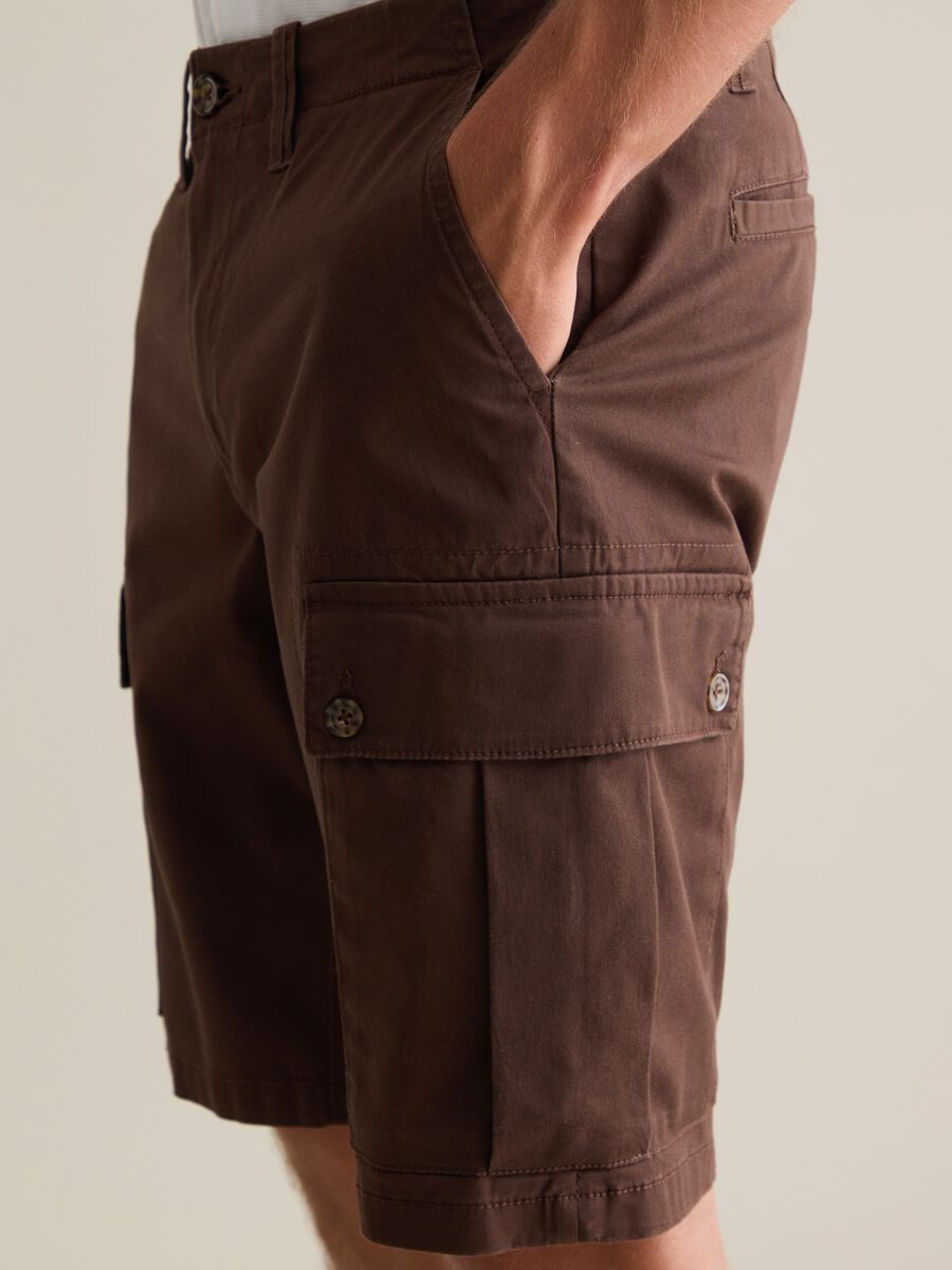 Brown Cargo Shorts Piombo_3